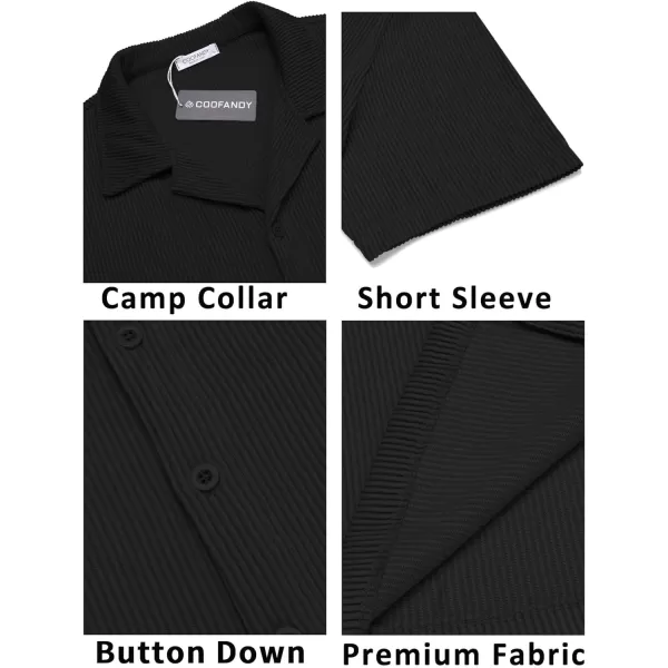 COOFANDY Men's Casual Button Down Shirts Short Sleeve Regular Fit Fashion Camp Beach Shirts Tops