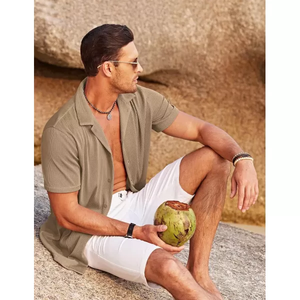 COOFANDY Men's Casual Button Down Shirts Short Sleeve Regular Fit Fashion Camp Beach Shirts Tops