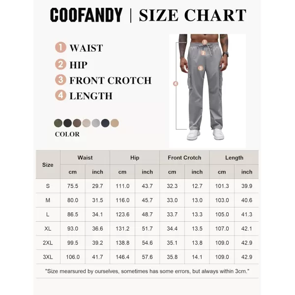 COOFANDY Men's Casual Cargo Pants Cotton Drawstring Athletic Jogger Sweatpants