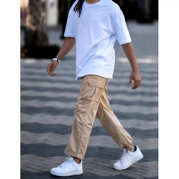 COOFANDY Men's Casual Cargo Pants Cotton Drawstring Athletic Jogger Sweatpants