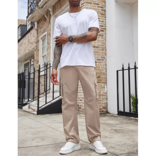 COOFANDY Men's Casual Cargo Pants Cotton Drawstring Athletic Jogger Sweatpants