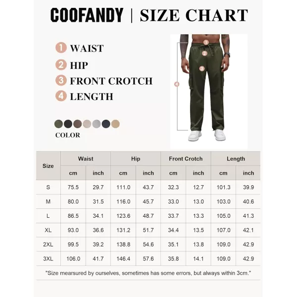 COOFANDY Men's Casual Cargo Pants Cotton Drawstring Athletic Jogger Sweatpants