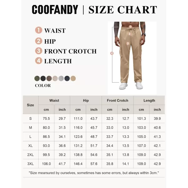 COOFANDY Men's Casual Cargo Pants Cotton Drawstring Athletic Jogger Sweatpants
