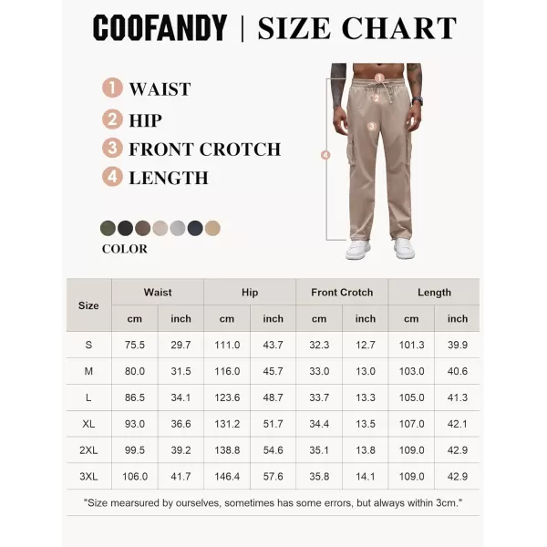 COOFANDY Men's Casual Cargo Pants Cotton Drawstring Athletic Jogger Sweatpants