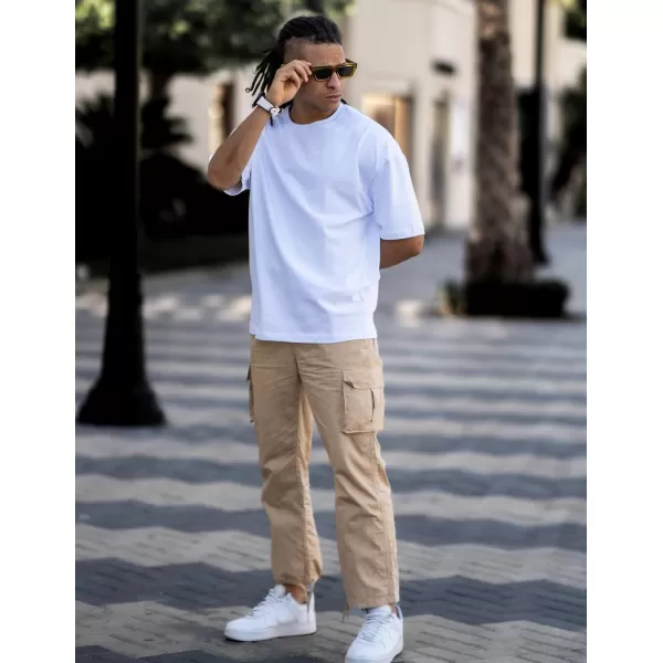 COOFANDY Men's Casual Cargo Pants Cotton Drawstring Athletic Jogger Sweatpants