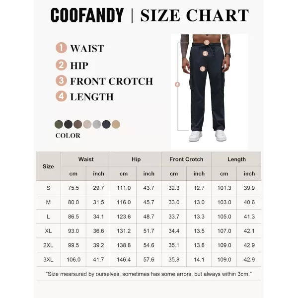 COOFANDY Men's Casual Cargo Pants Cotton Drawstring Athletic Jogger Sweatpants