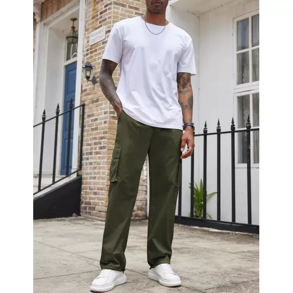 COOFANDY Men's Casual Cargo Pants Cotton Drawstring Athletic Jogger Sweatpants