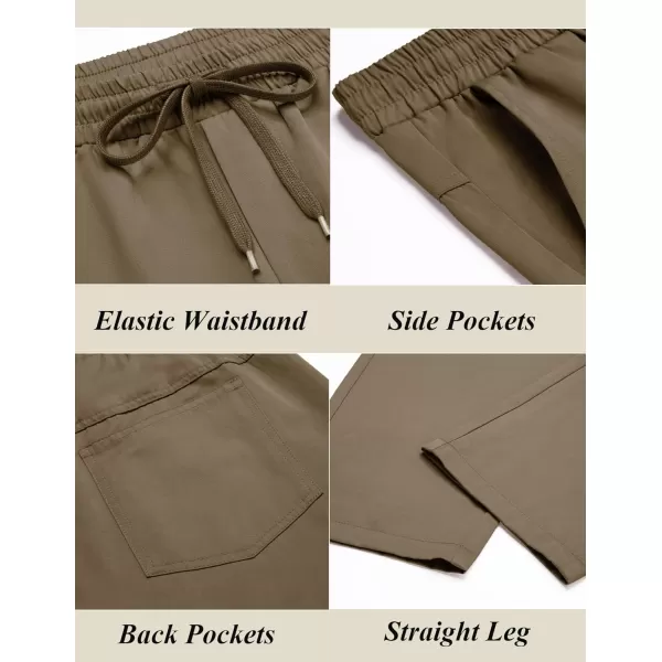 COOFANDY Men's Casual Drawstring Pants Regular Fit Elastic Waist Cotton Basic Straight Leg Cargo Pants