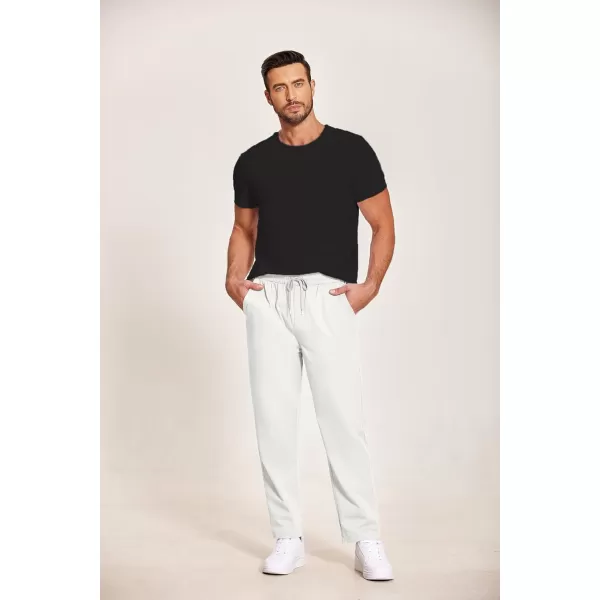 COOFANDY Men's Casual Drawstring Pants Regular Fit Elastic Waist Cotton Basic Straight Leg Cargo Pants