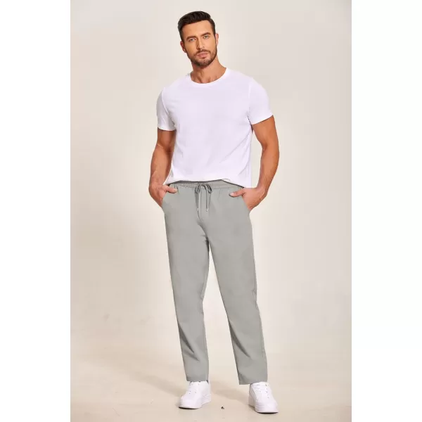 COOFANDY Men's Casual Drawstring Pants Regular Fit Elastic Waist Cotton Basic Straight Leg Cargo Pants