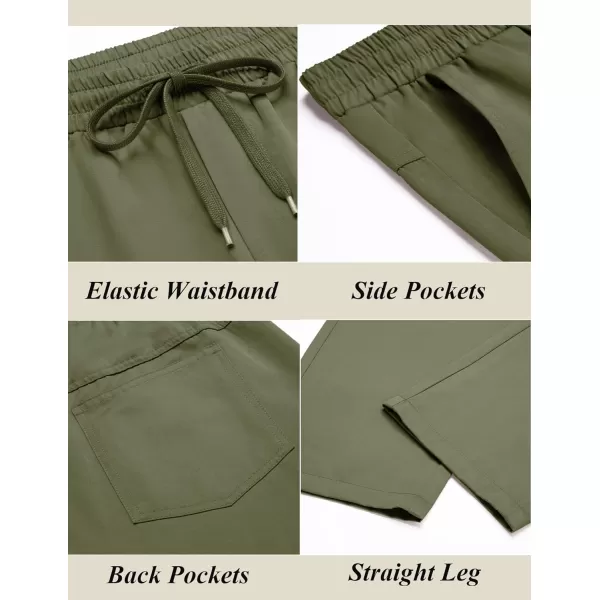 COOFANDY Men's Casual Drawstring Pants Regular Fit Elastic Waist Cotton Basic Straight Leg Cargo Pants