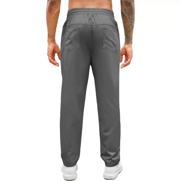 COOFANDY Men's Casual Drawstring Pants Regular Fit Elastic Waist Cotton Basic Straight Leg Cargo Pants