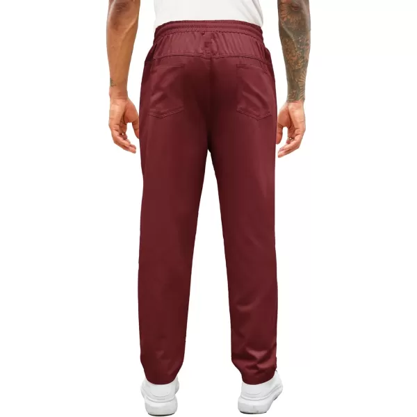 COOFANDY Men's Casual Drawstring Pants Regular Fit Elastic Waist Cotton Basic Straight Leg Cargo Pants