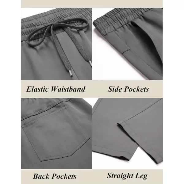 COOFANDY Men's Casual Drawstring Pants Regular Fit Elastic Waist Cotton Basic Straight Leg Cargo Pants