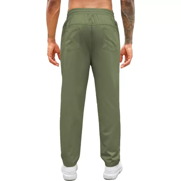 COOFANDY Men's Casual Drawstring Pants Regular Fit Elastic Waist Cotton Basic Straight Leg Cargo Pants