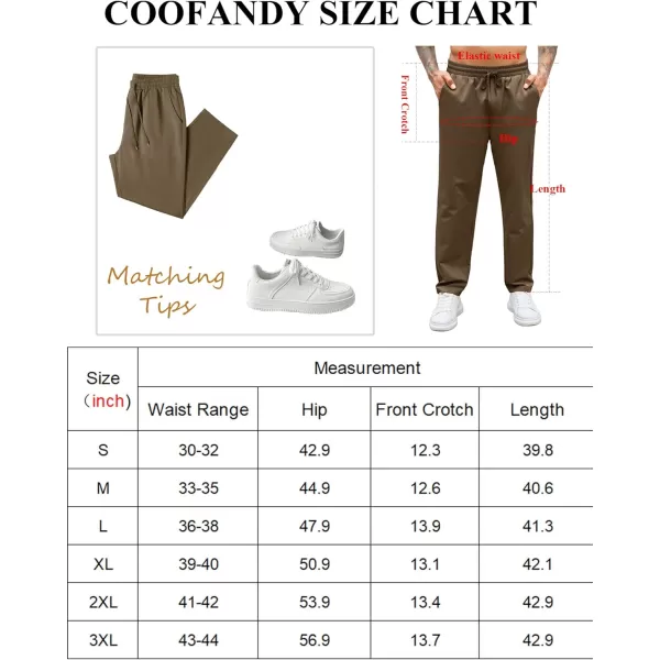 COOFANDY Men's Casual Drawstring Pants Regular Fit Elastic Waist Cotton Basic Straight Leg Cargo Pants