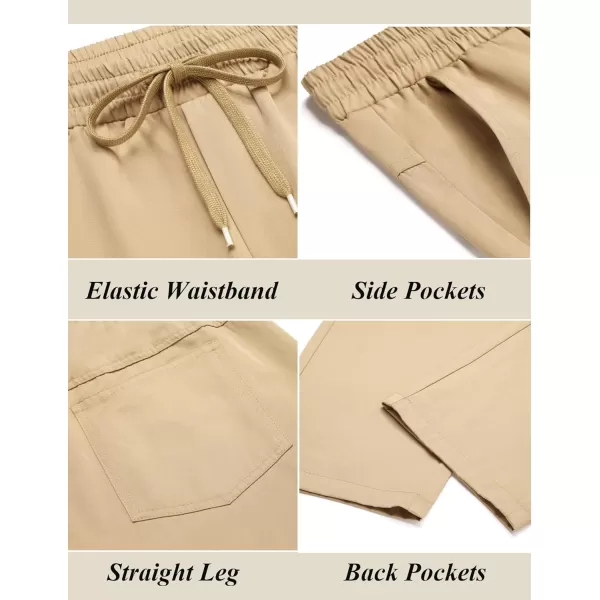 COOFANDY Men's Casual Drawstring Pants Regular Fit Elastic Waist Cotton Basic Straight Leg Cargo Pants