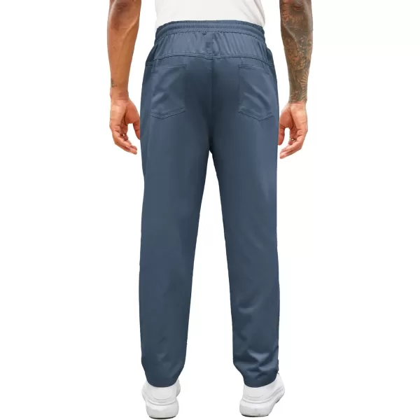 COOFANDY Men's Casual Drawstring Pants Regular Fit Elastic Waist Cotton Basic Straight Leg Cargo Pants