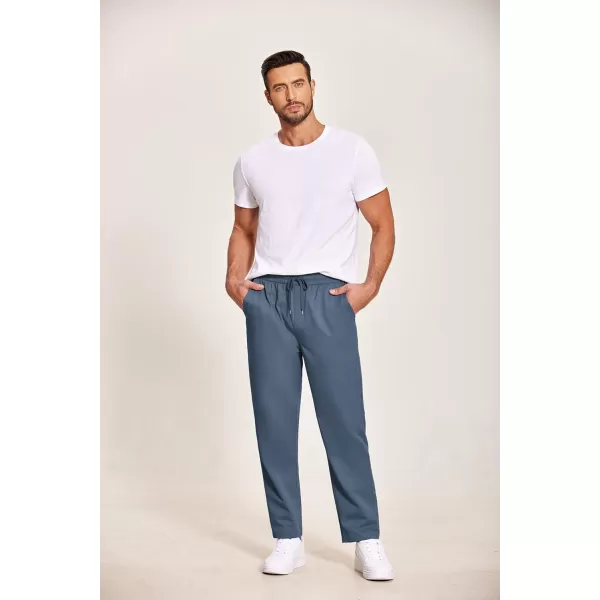 COOFANDY Men's Casual Drawstring Pants Regular Fit Elastic Waist Cotton Basic Straight Leg Cargo Pants