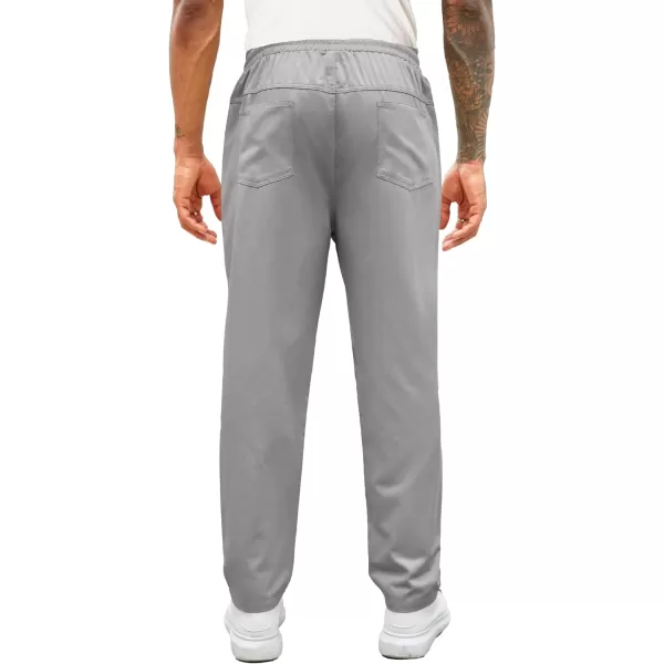 COOFANDY Men's Casual Drawstring Pants Regular Fit Elastic Waist Cotton Basic Straight Leg Cargo Pants