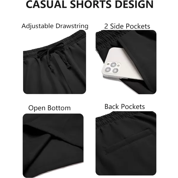 COOFANDY Men's Casual Drawstring Shorts Lightweight Elastic Waist Walking Shorts with Pockets