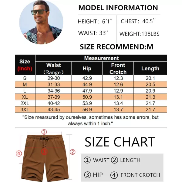 COOFANDY Men's Casual Drawstring Shorts Lightweight Elastic Waist Walking Shorts with Pockets