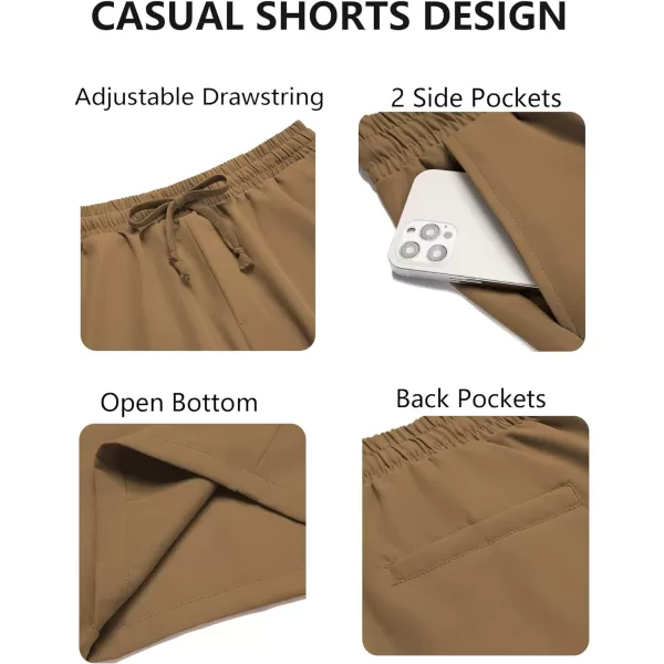 COOFANDY Men's Casual Drawstring Shorts Lightweight Elastic Waist Walking Shorts with Pockets