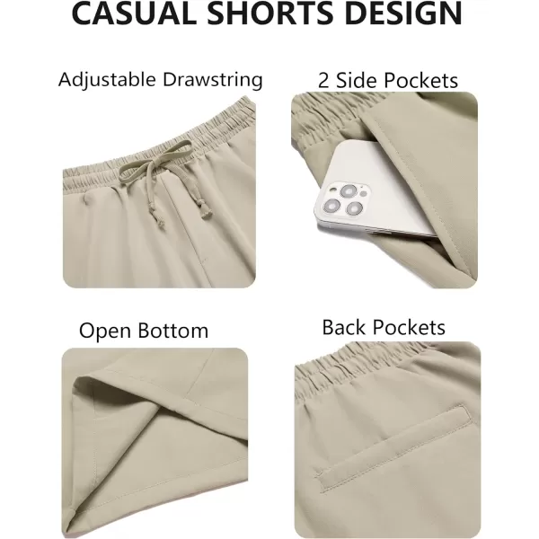 COOFANDY Men's Casual Drawstring Shorts Lightweight Elastic Waist Walking Shorts with Pockets