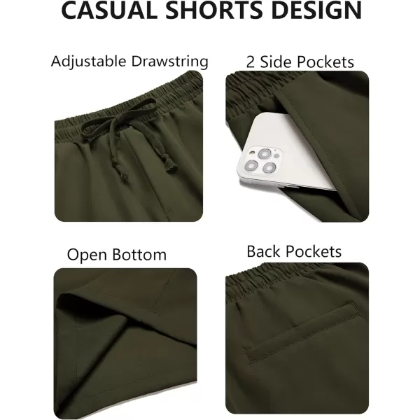 COOFANDY Men's Casual Drawstring Shorts Lightweight Elastic Waist Walking Shorts with Pockets
