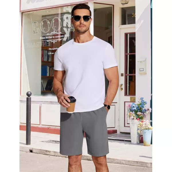 COOFANDY Men's Casual Drawstring Shorts Lightweight Elastic Waist Walking Shorts with Pockets
