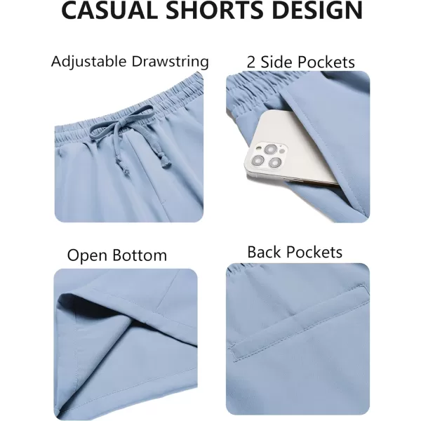 COOFANDY Men's Casual Drawstring Shorts Lightweight Elastic Waist Walking Shorts with Pockets