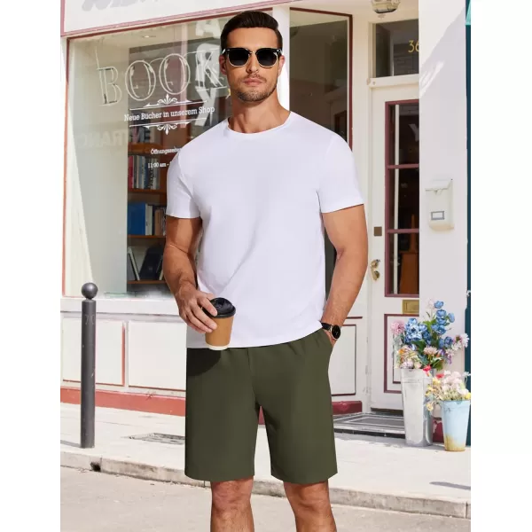 COOFANDY Men's Casual Drawstring Shorts Lightweight Elastic Waist Walking Shorts with Pockets