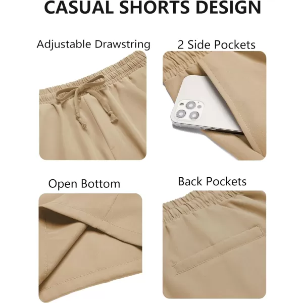 COOFANDY Men's Casual Drawstring Shorts Lightweight Elastic Waist Walking Shorts with Pockets