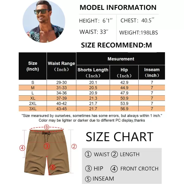 COOFANDY Men's Casual Drawstring Shorts Lightweight Elastic Waist Walking Shorts with Pockets
