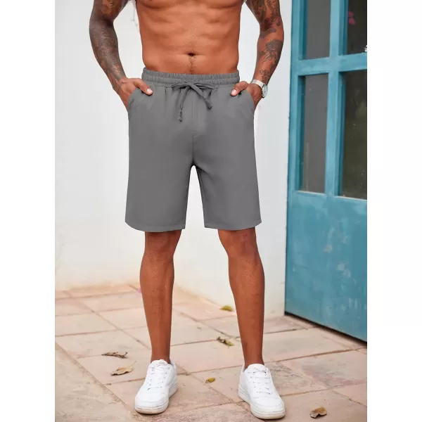 COOFANDY Men's Casual Drawstring Shorts Lightweight Elastic Waist Walking Shorts with Pockets
