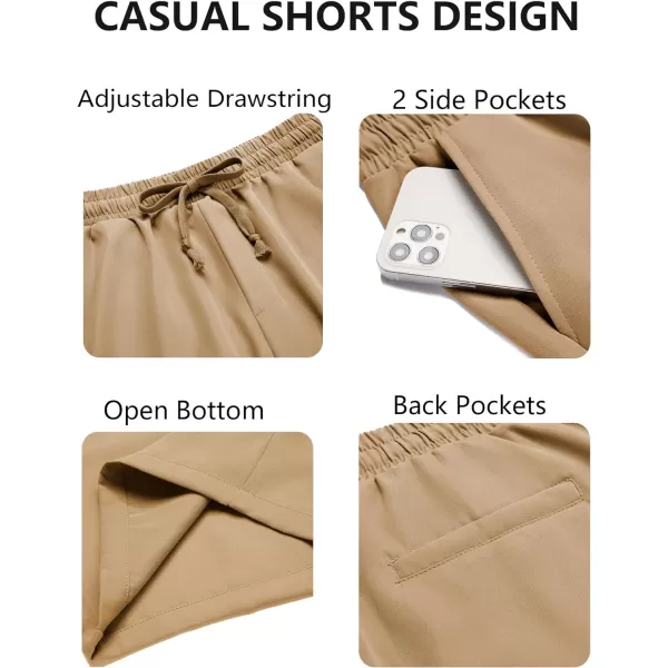 COOFANDY Men's Casual Drawstring Shorts Lightweight Elastic Waist Walking Shorts with Pockets