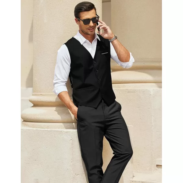 COOFANDY Men's Casual Dress Suit Vest Slim Fit Business Formal Waistcoat Vest