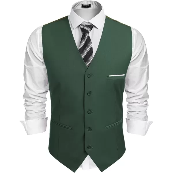 COOFANDY Men's Casual Dress Suit Vest Slim Fit Business Formal Waistcoat Vest