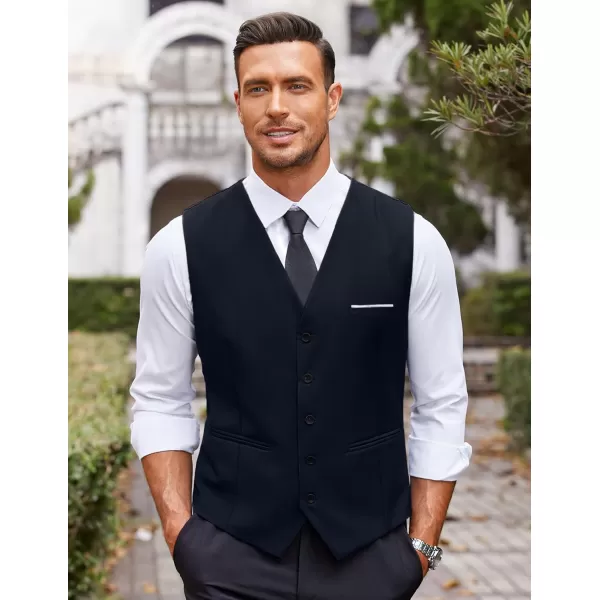 COOFANDY Men's Casual Dress Suit Vest Slim Fit Business Formal Waistcoat Vest