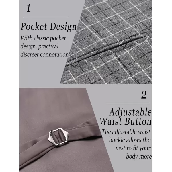 COOFANDY Men's Casual Dress Suit Vest Slim Fit Business Formal Waistcoat Vest