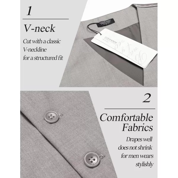 COOFANDY Men's Casual Dress Suit Vest Slim Fit Business Formal Waistcoat Vest