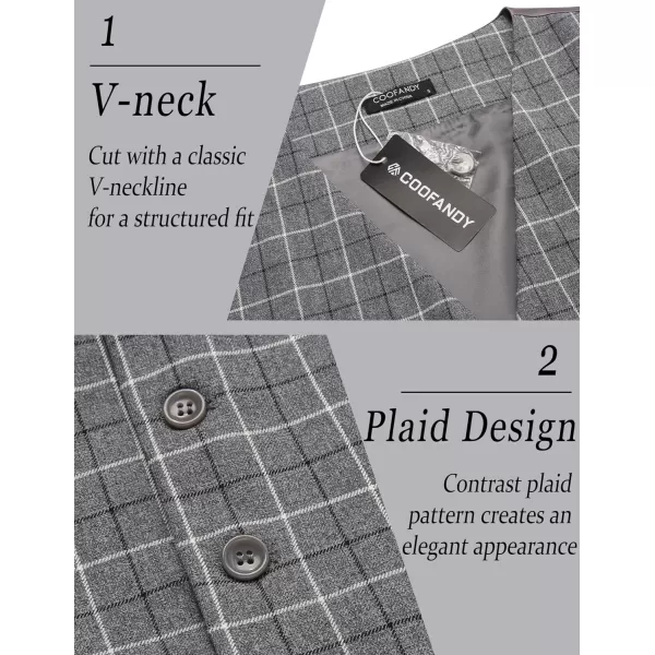 COOFANDY Men's Casual Dress Suit Vest Slim Fit Business Formal Waistcoat Vest