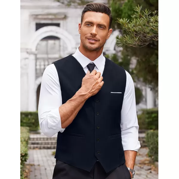 COOFANDY Men's Casual Dress Suit Vest Slim Fit Business Formal Waistcoat Vest
