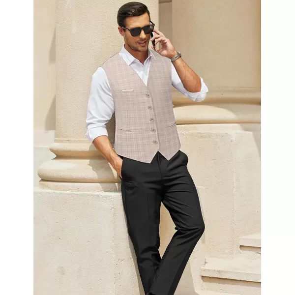 COOFANDY Men's Casual Dress Suit Vest Slim Fit Business Formal Waistcoat Vest