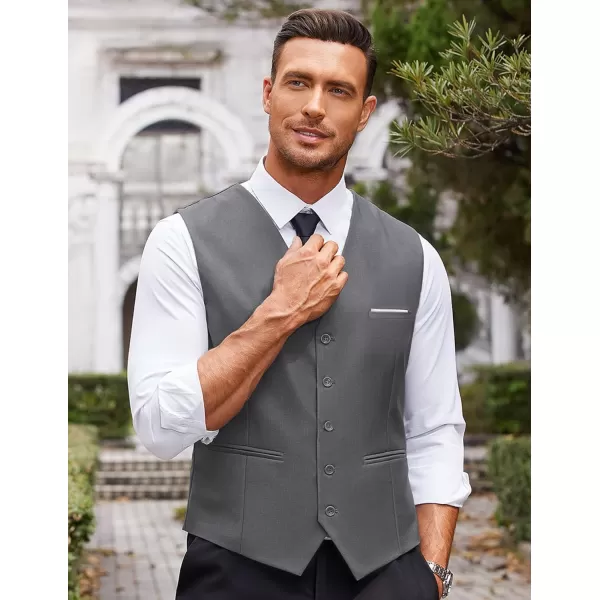 COOFANDY Men's Casual Dress Suit Vest Slim Fit Business Formal Waistcoat Vest