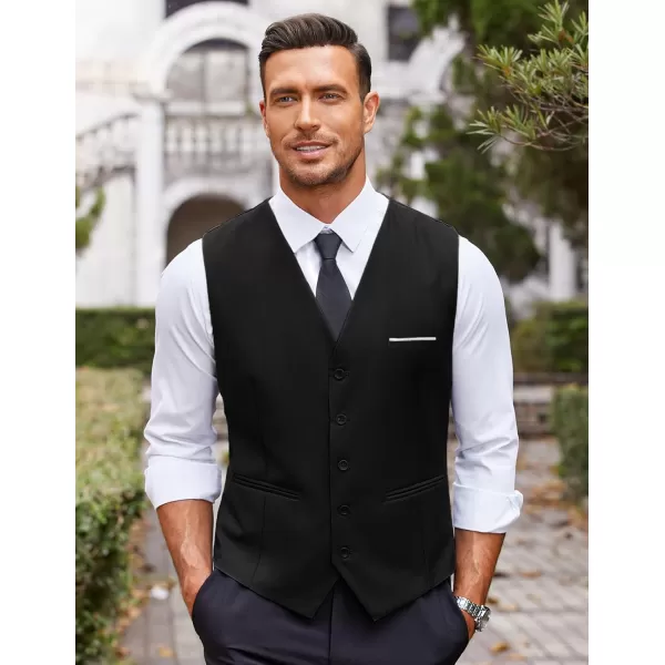 COOFANDY Men's Casual Dress Suit Vest Slim Fit Business Formal Waistcoat Vest