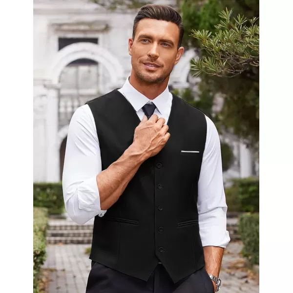 COOFANDY Men's Casual Dress Suit Vest Slim Fit Business Formal Waistcoat Vest