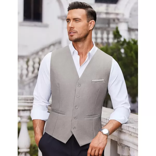 COOFANDY Men's Casual Dress Suit Vest Slim Fit Business Formal Waistcoat Vest