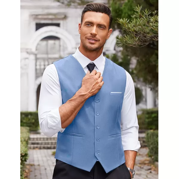 COOFANDY Men's Casual Dress Suit Vest Slim Fit Business Formal Waistcoat Vest