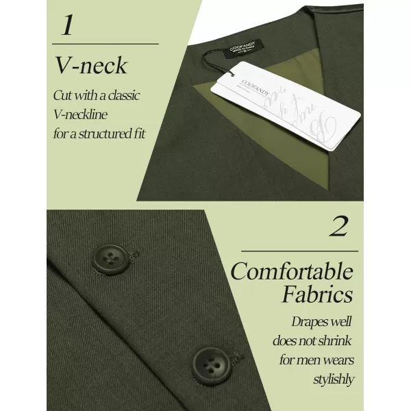 COOFANDY Men's Casual Dress Suit Vest Slim Fit Business Formal Waistcoat Vest